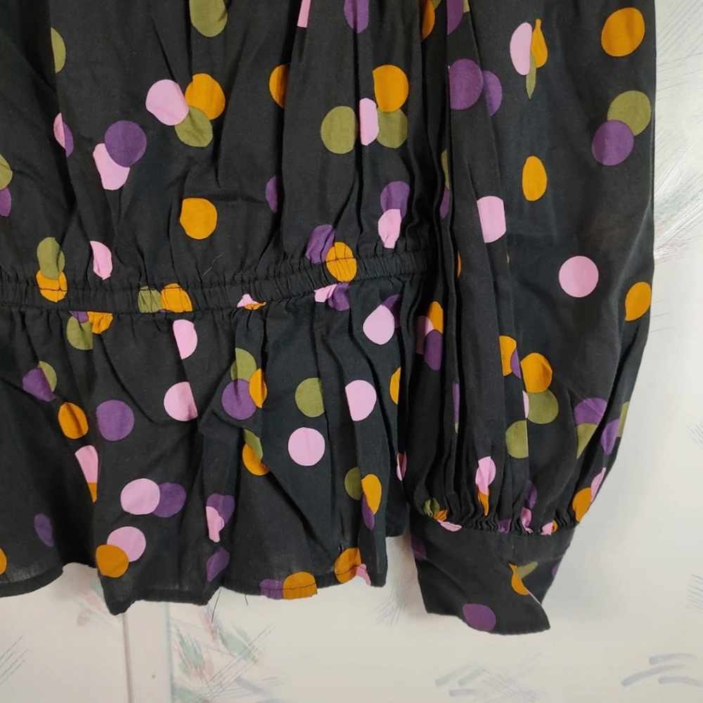 WhoWhatWear Polka Dot Women's Top - Black, Pink, Orange - Picture 4 of 10